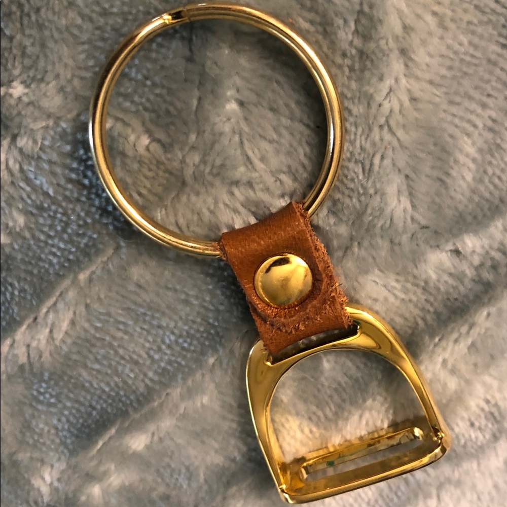 🛑SOLD🛑 Stirrup Leather & Gold Keychain Accessory
